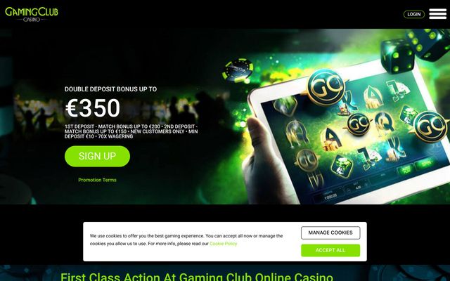 Gaming Clubhome screen
