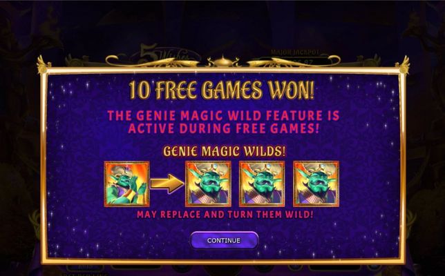 10 free spins awarded