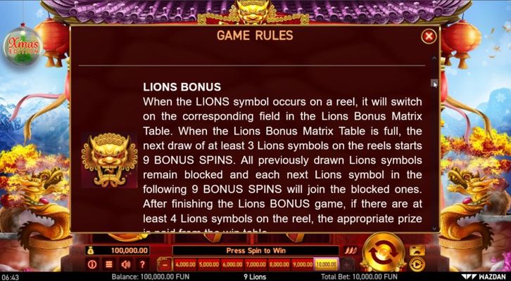 Lions Bonus