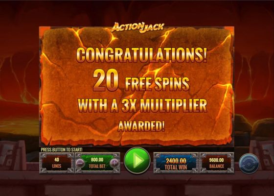 20 free spins awarded