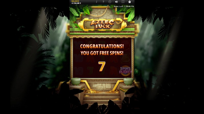 7 free spins awarded