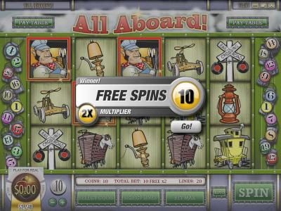 casey jones free spins feature triggerd and 10 free games with a 2x multiplier awarded