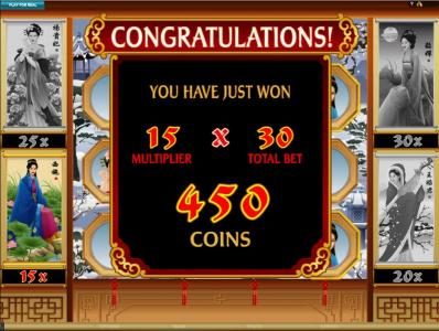 bonus game paid 450 coins