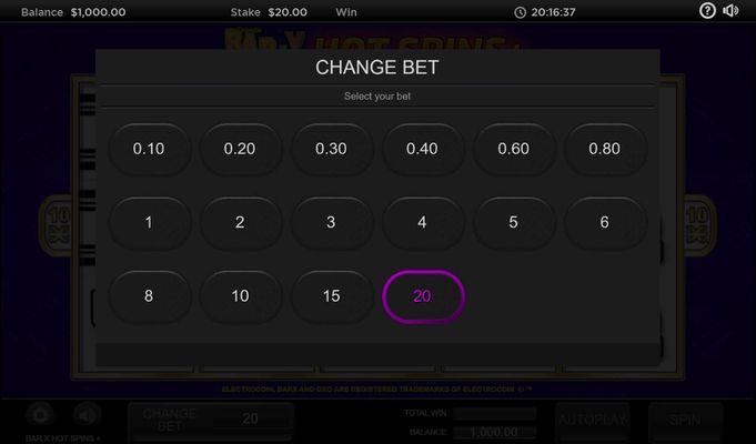 Available Betting Options