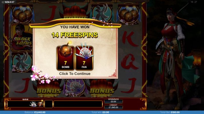 14 Free Spins Awarded