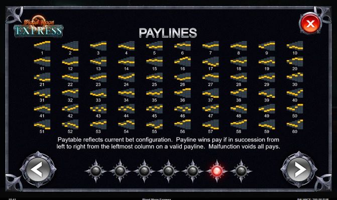 Paylines 1-60