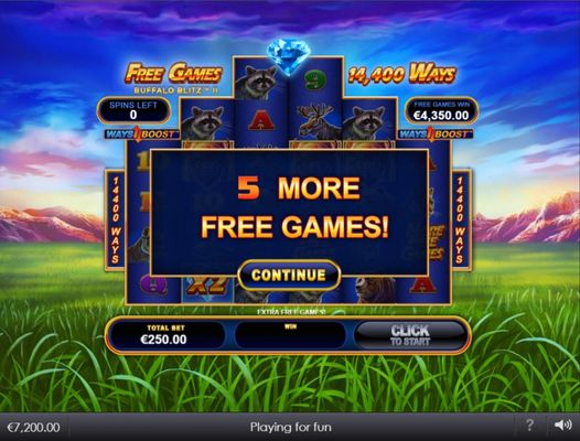 An additional 5 free games awarded