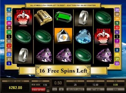 free spins can be re-triggered during the free spins feature