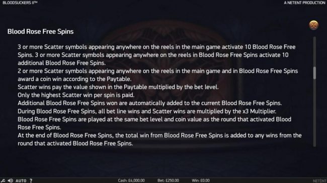Blood Rose Free Spins Rules
