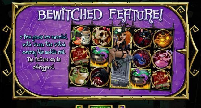 Bewitched Feature awards 7 free games.