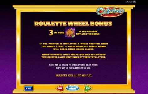 how to play the roulette wheel bonus feature