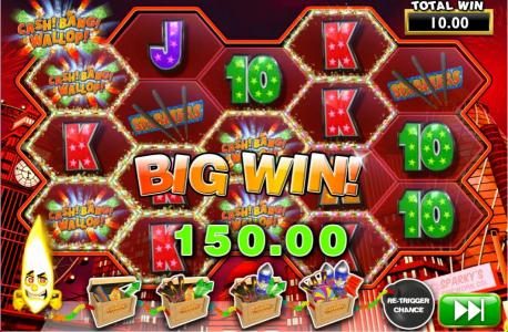 wow, here is a 150 credit big win jackpot awarded during the bonus feature