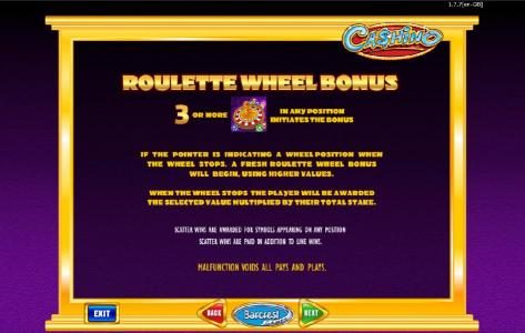 roulette wheel bonus feature rules