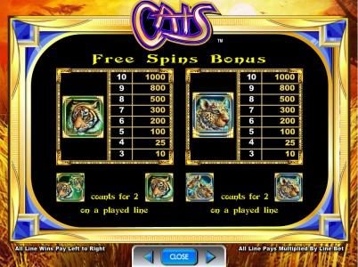 free spins bonus game symbols paytable continued.