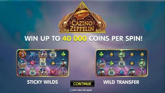 Win up to 40,000 coins per spin, Sticky Wilds and Wild Tranfer are some of the features of this game.