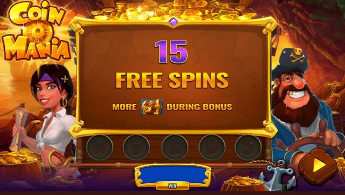 15 free spins awarded