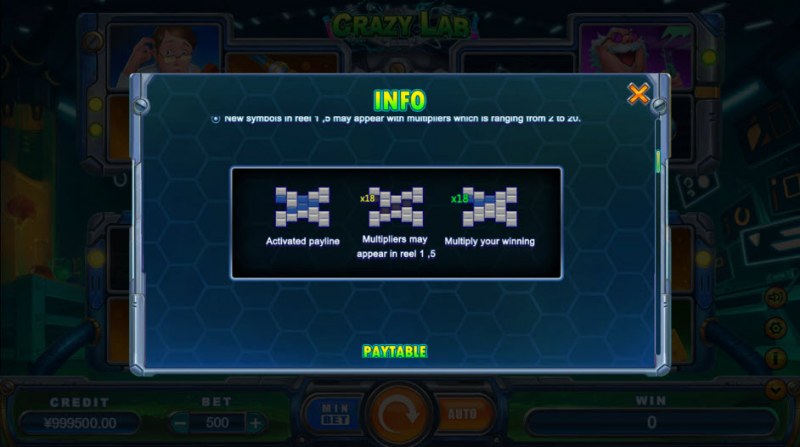 New symbols with multipliers may appear on reels 1 and 5