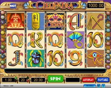 Cleopatra slot game playing field