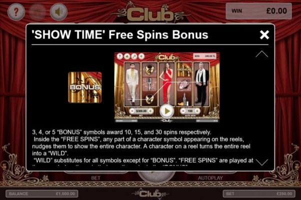 Show Time Free Spins Bonus Rules