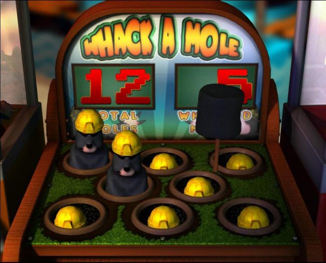 Earn points for every mole that is whacked back into the hole.