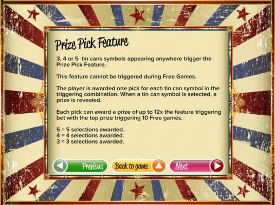 Prize Pick Feature Rules