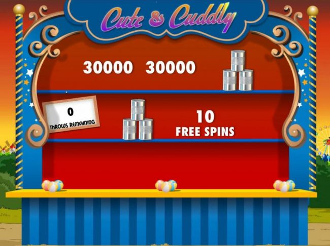 Knocking down the cans reveals cash prizes and or free spins