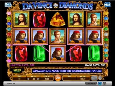 Da Vinci Diamonds slot game big win jackpot