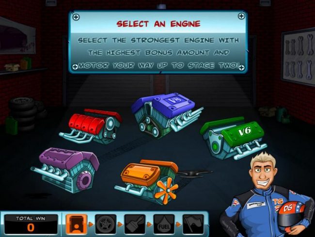 Select the strongest engine with the highest bonus amount and motor your way up to stage two.