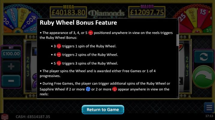 Ruby Wheel Bonus Feature