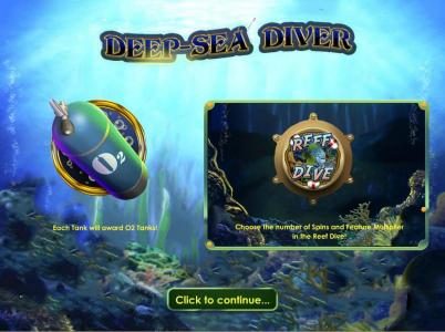Choose the number of spins and feature multiplier in the reef dive