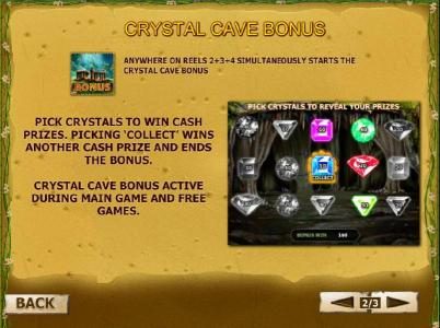 crystal cave bonus game rules and how to play