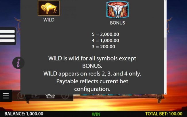 Wild and scatter symbol rules and paytable