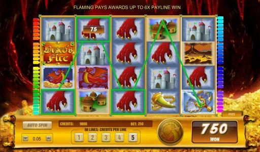 here is an example of a 750 coin multiline jackpot big win