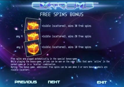 free spins bonus rules