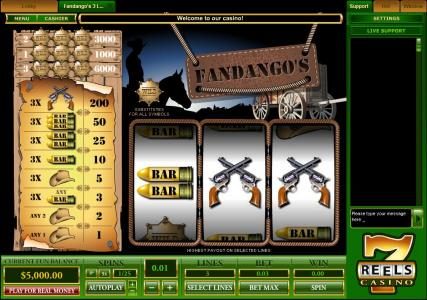 Classic Slot game featuring three reels and 3 Lines.