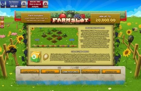 Farm Bonuses - Collect seeds, plant them and harvest your winning!