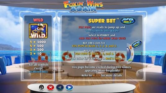 Wild Symbol Paytable and Super Bet Feature Rules