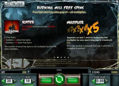 burning mill free spins game rules
