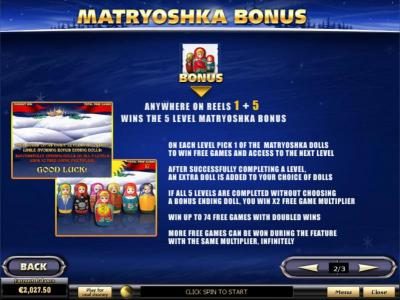 Matryoshka Bonus Feature Game Rules