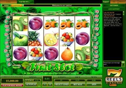 progressive video slot game featuring five reels and 25 Lines