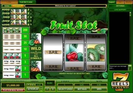classic video slot game featuring three reels and five paylines