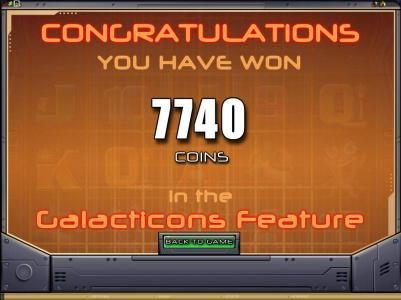 the Big Bang Feature paid out 7740 coins for a big win