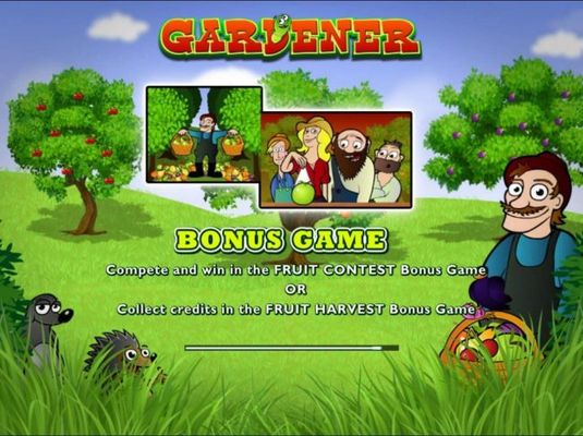 Game features include: Bonus Game - Compete and win in the Fruit Contest bonus game or Collect credits in the Fruit Harvest bonus game.