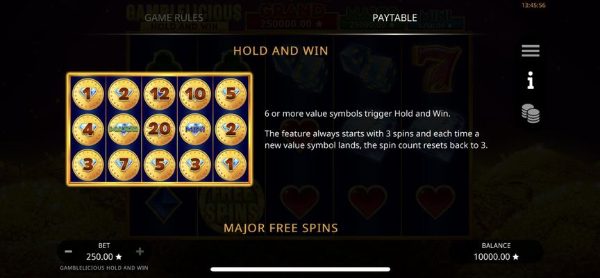 Hold and Win Feature