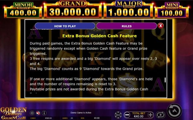 Extra Bonus Golden Cash Feature