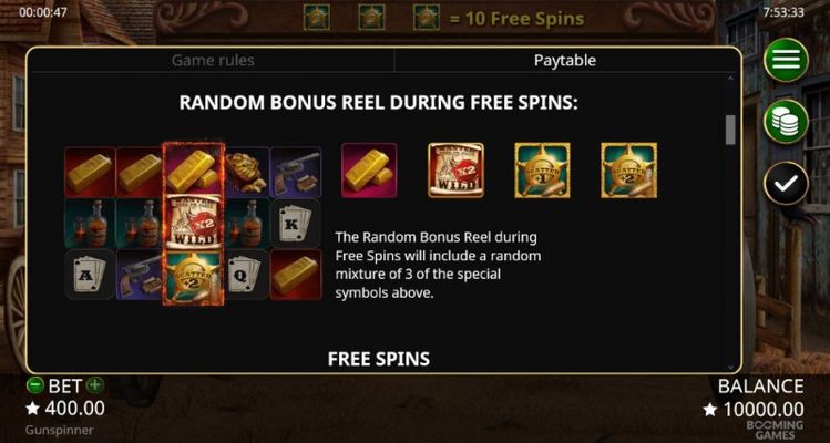 Random Bonus Reel During Free Spins