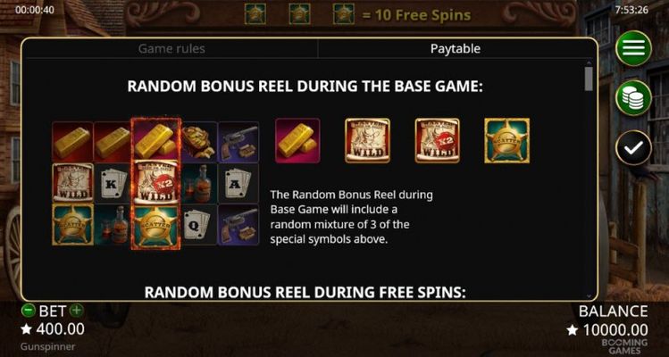 Random Bonus Reel During Base Game