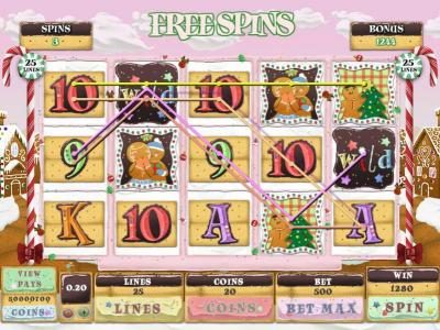 Multiple winnng paylines trigger a big win during the free spins feature