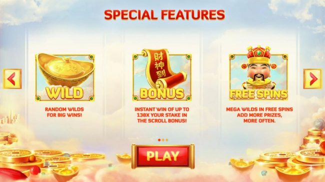 Special Features - Random Wilds, Bonus and Free Spins!