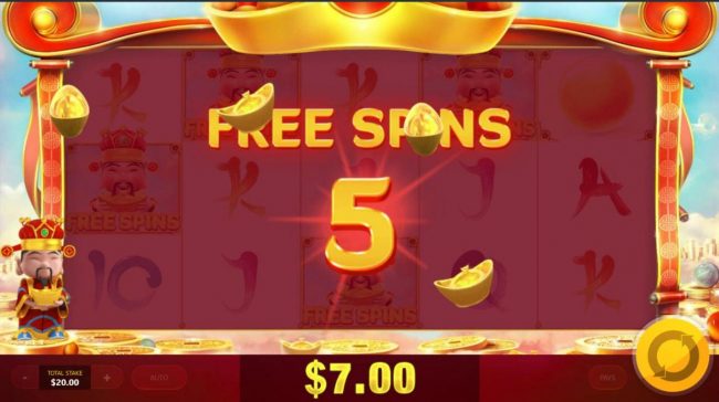 Five Free Spins awarded player.